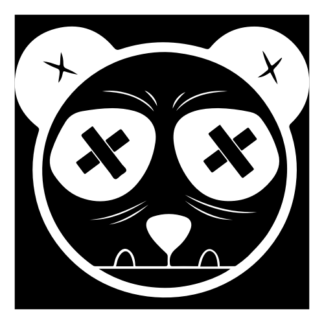 Tough Panda Decal (White)